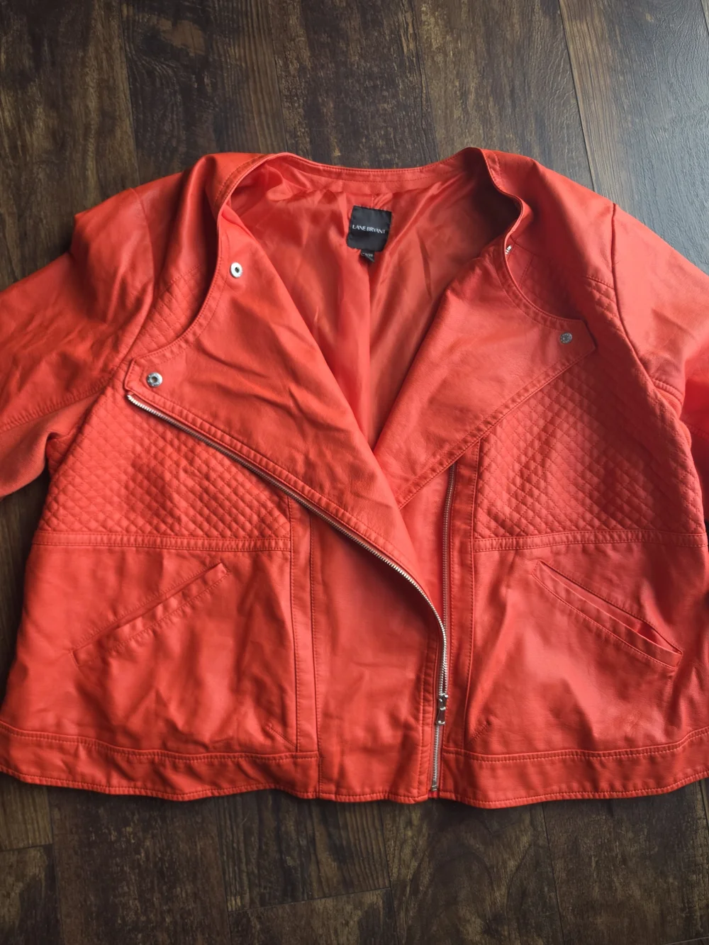 Lane Bryant Red Moto Jacket - Stylish Zip Front